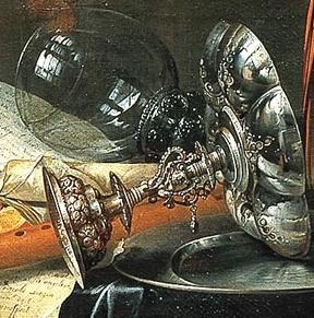 Jan Davidz de Heem A Richly Laid Table with Parrots - detail cup